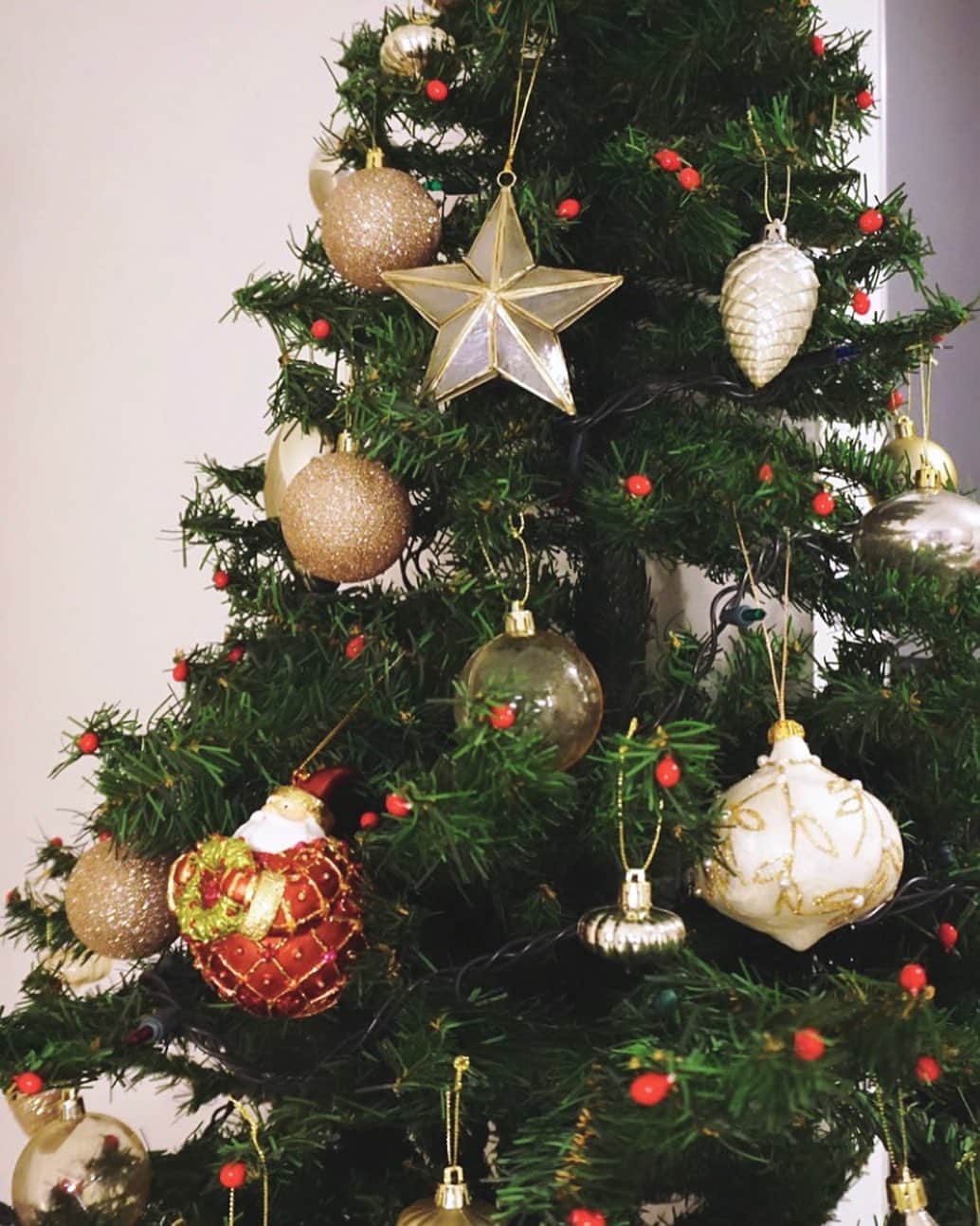 のインスタグラム：「実家から受け継いだクリスマスツリー。﻿ 昭和なツリーだけど、私にとっては想い出が詰まってる大切なツリーなのです🌲﻿ ﻿ オーナメントは今年新調しました。﻿ ﻿ ﻿ #Francfranc#フランフラン#ニトリ#クリスマスツリー#クリスマス#オーナメント」