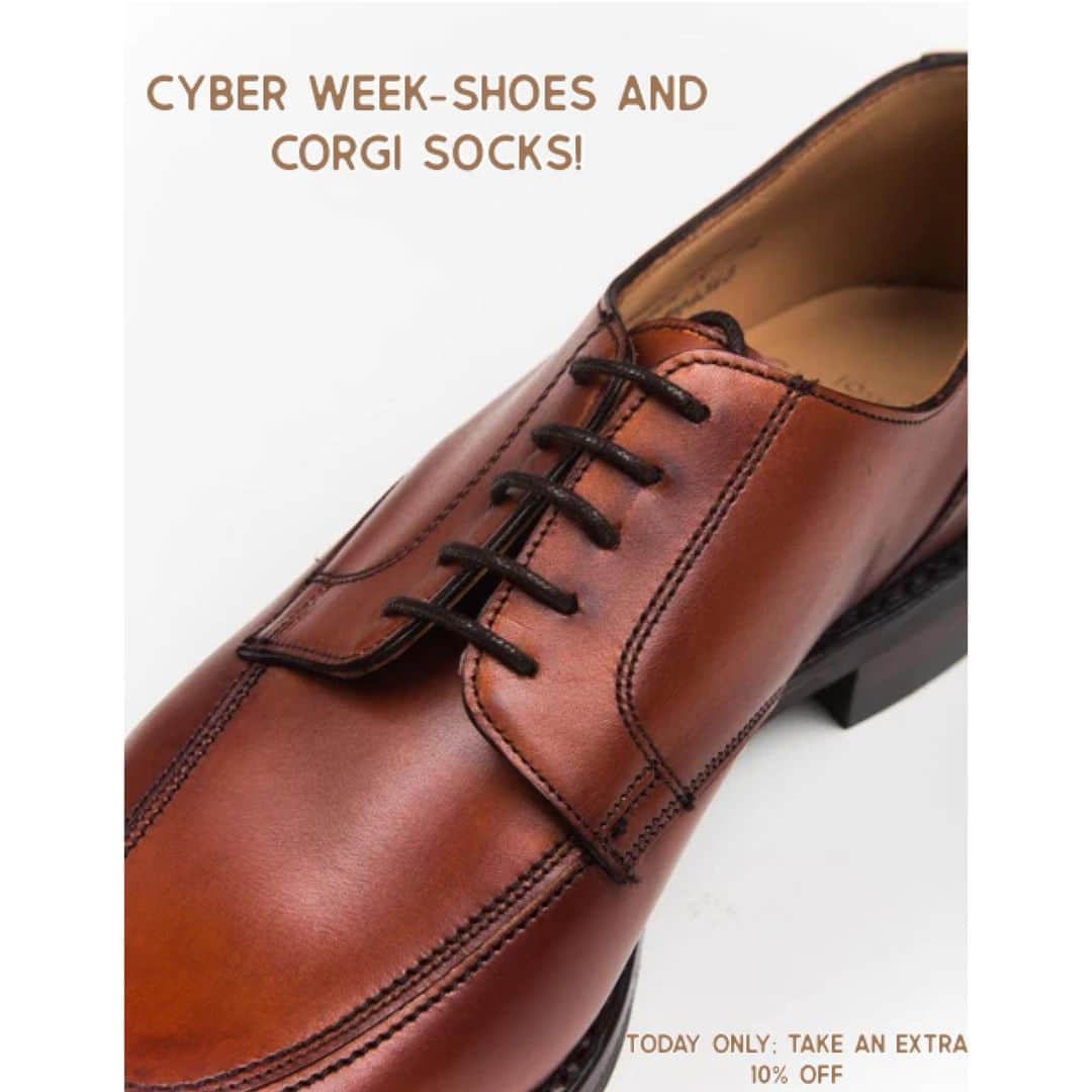 ブルックリン テーラーズのインスタグラム：「Cyber Week - Shoes and Corgi Socks」
