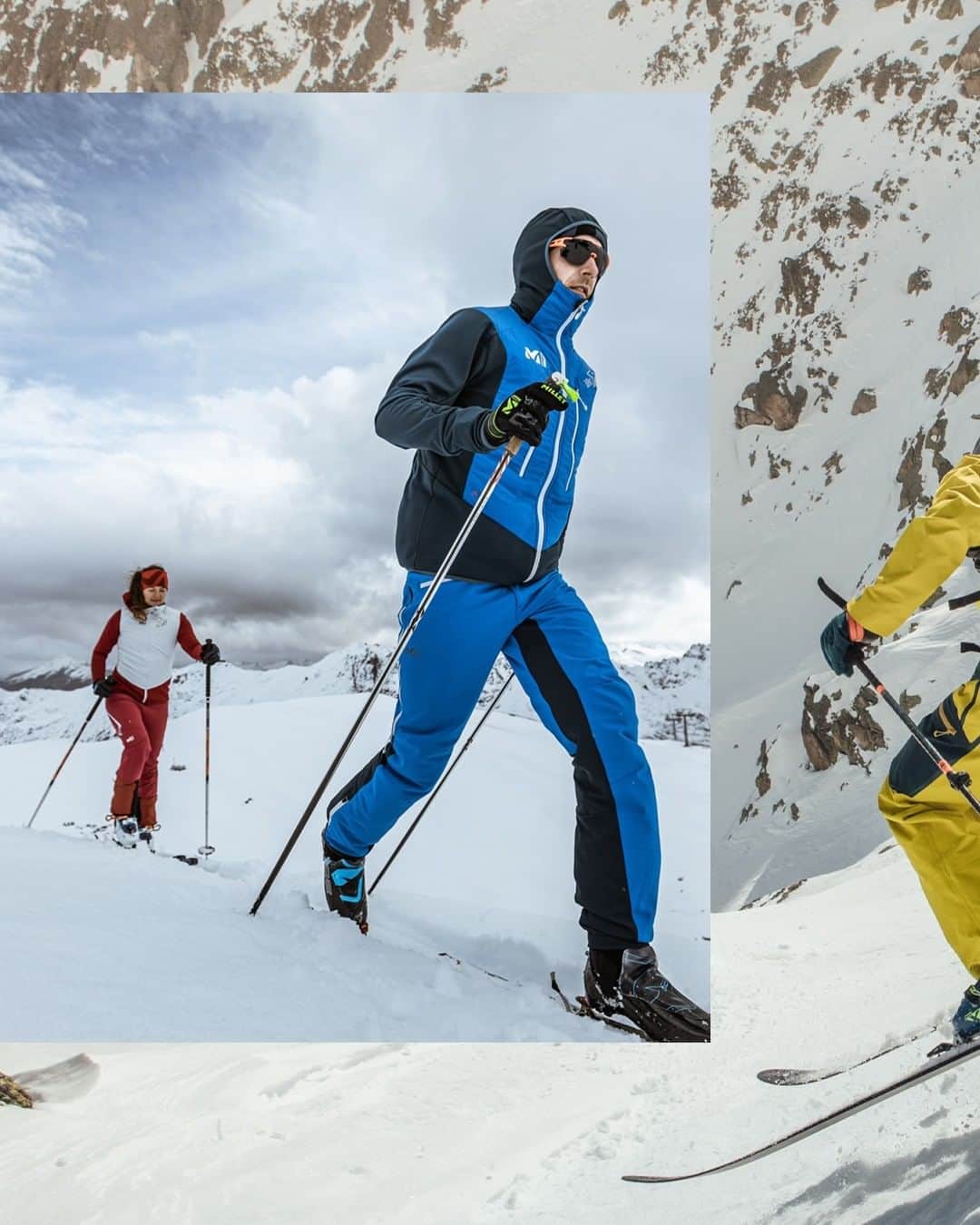 ミレーのインスタグラム：「Touring skiers, steep-skiers, freeriders, ski-mountaineers, alpine skiers... We are all skiers.  Discover our apparel and equipment for any kind of skiing via the link in our bio.  📷  @matt_georges / @clement_hudry   #MilletRiseUp」
