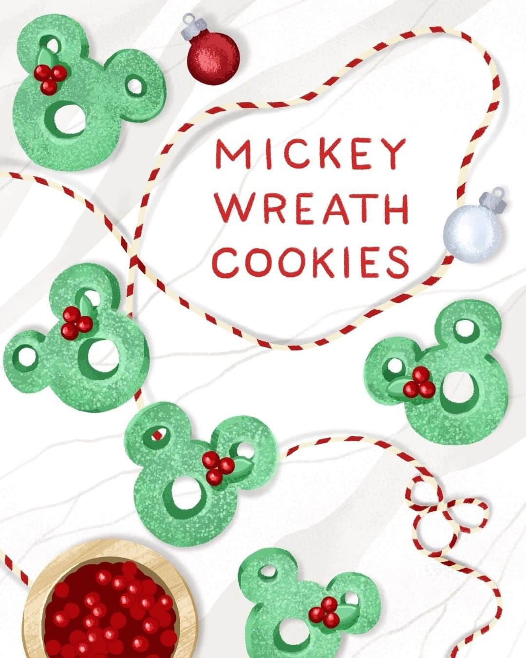 ミッキーマウスさんのインスタグラム写真 - (ミッキーマウスInstagram)「It’s the most wonderful time of the year — cookie season! Learn how to make these Mickey Wreath treats at the link in bio. 🍪」12月5日 1時00分 - mickeymouse