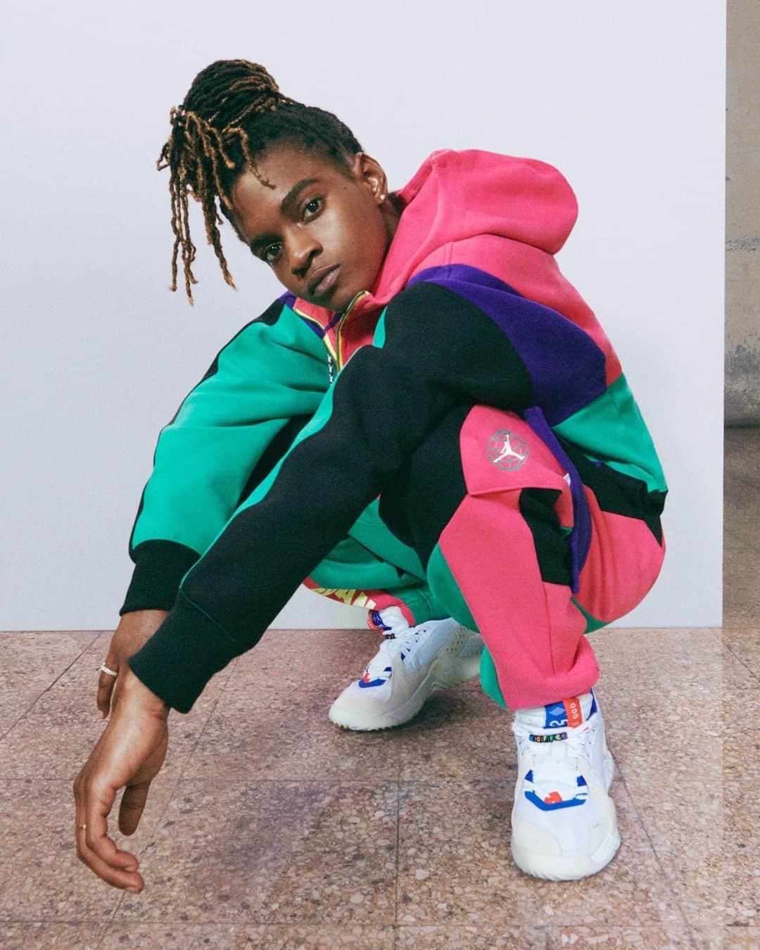 Jordanのインスタグラム：「"My first pair of Jordans were hand-me-downs. Looking back, it was like a sign. It all came full circle."  @originalkoffee tells us about how she practices positivity and gratitude, her new partnership with Jordan Brand, and why she loves the new Mountainside Utility Collection.  Learn more at the link in our bio.」