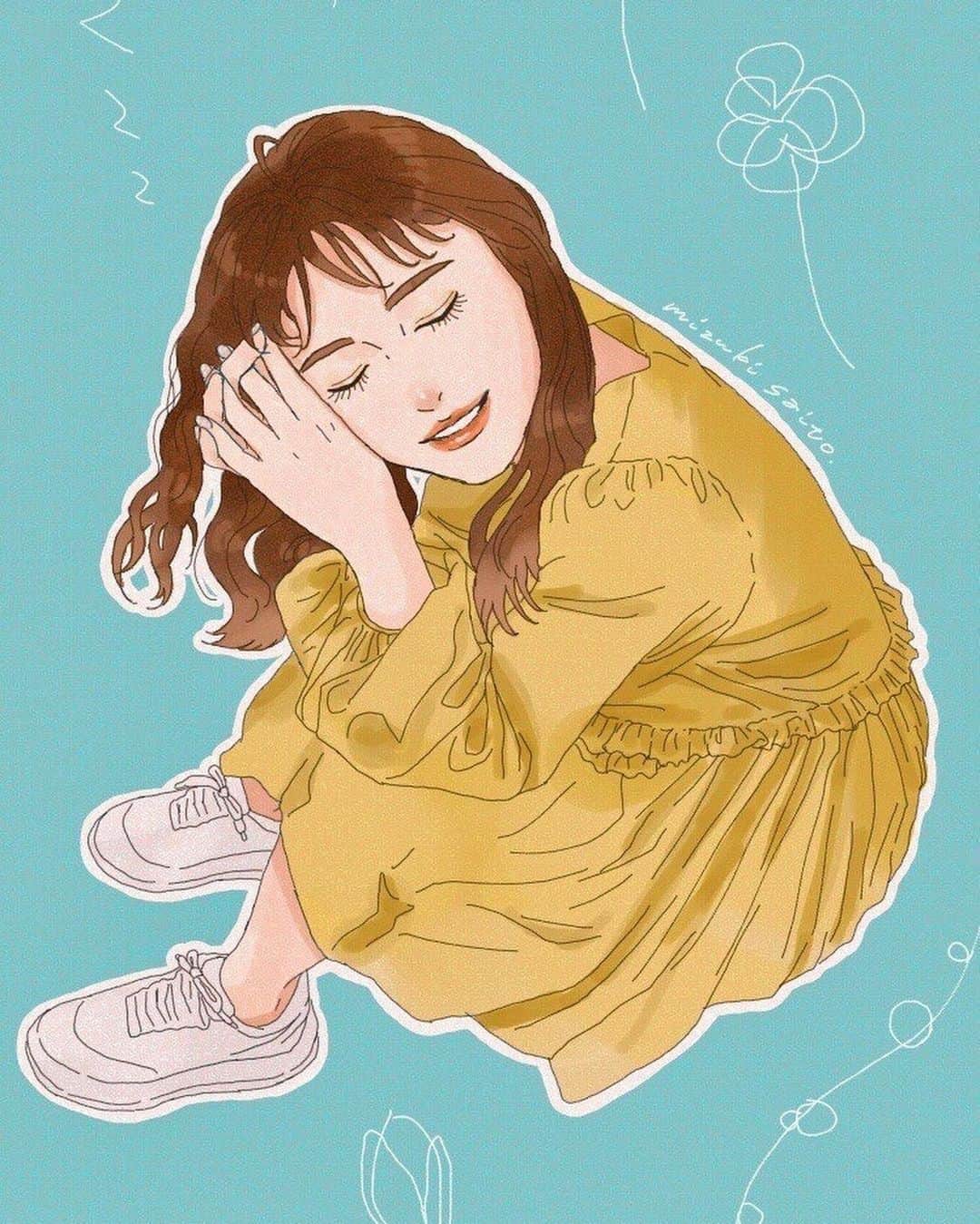 斉藤瑞季のインスタグラム：「いつも応援してくださる方が 愛とセンスの詰まった ステキな絵を描いてくださいました💕  演じたキャラではなく、 自分の自画像は人生初めてかも！✨ 嬉しくて待ち受けにした🥰  さてさて、舞台稽古始まってますが なんだか言葉に言い表せない、久々な感覚なんです。 すごく楽しくて 胸が熱くなる日々で。 絶対にお届けしたい！ コロナに負けないぞ！」