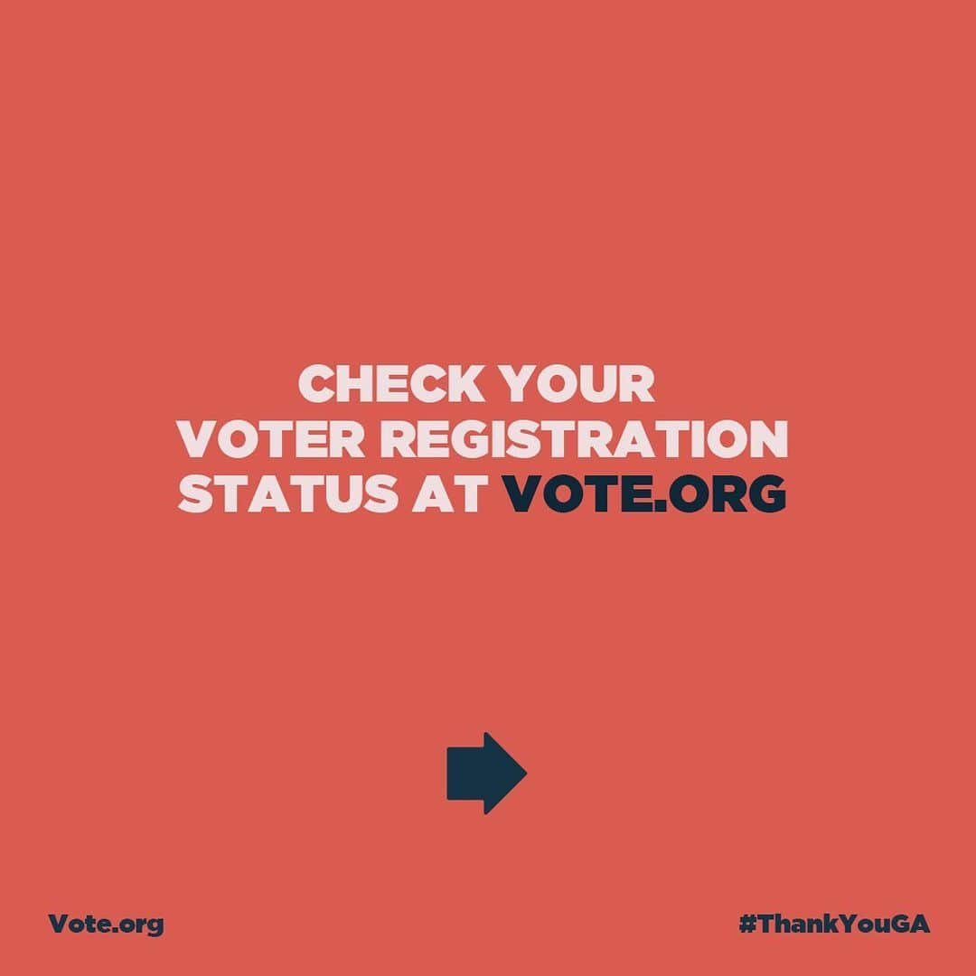 サラ・ポールソンさんのインスタグラム写真 - (サラ・ポールソンInstagram)「Here is how to make your voice heard:  Check your voter registration status. The deadline to register to vote is December 7. If you turn 18 before January 5, please register to vote!  Early voting begins December 14.  If you want to vote by mail, request your absentee ballot ASAP.   Go to vote.org for info on registration, voting early, and voting by mail!  Your vote is your power! Thank you for showing up for our democracy!  #ThankYouGA   #WinWithBlackWomen」12月5日 3時37分 - mssarahcatharinepaulson