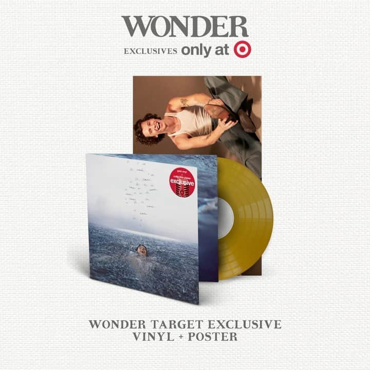ショーン・メンデスのインスタグラム：「Go buy the target #WONDER vinyl & CD with exclusive poster & vinyl color, available in stores now」
