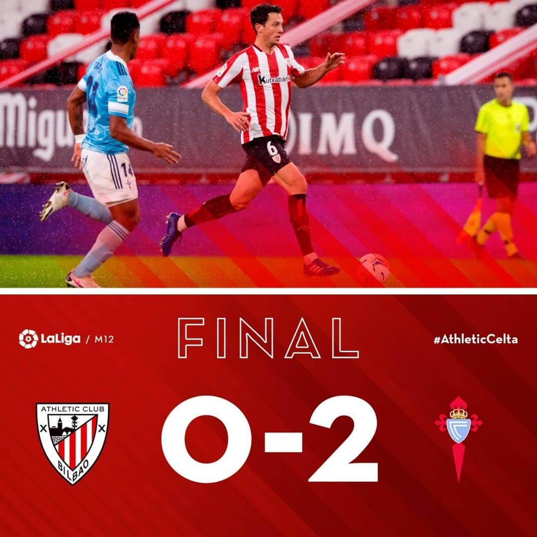 アスレティック・ビルバオさんのインスタグラム写真 - (アスレティック・ビルバオInstagram)「FINAL I AMAIERA  Derrota del Athletic en San Mamés. El Celta sentenció a los leones en la segunda parte. Athleticek ezin izan du punturik lortu San Mamesen. Celtak bigarren zatian sartu ditu bi golak.  ⚽ Hugo Mallo (61'), Iago Aspas (78')  #AthleticCelta #AthleticClub 🦁」12月5日 6時53分 - athleticclub