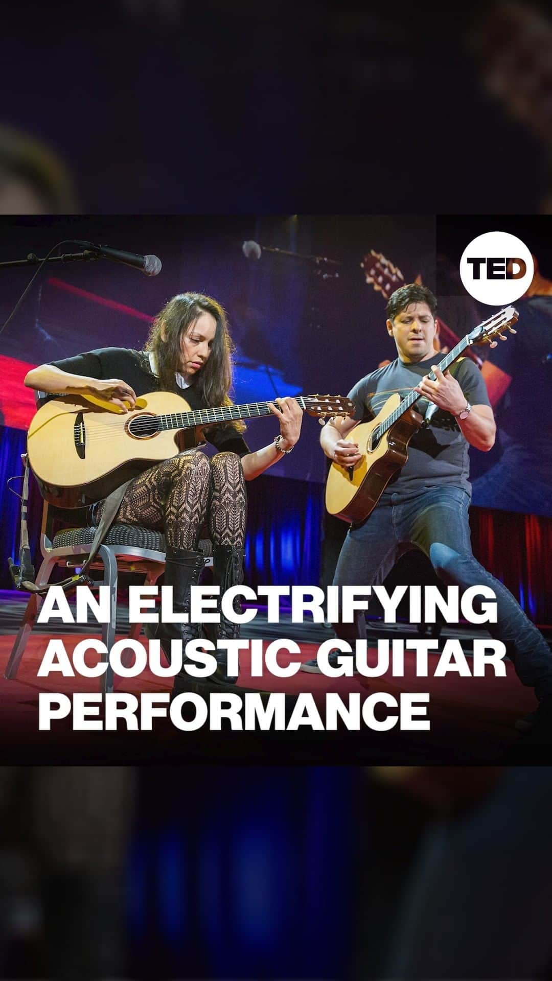 TED Talksのインスタグラム：「Need a ⚡ of energy to get you to the weekend? Turn up the volume on this acoustic performance of “The Soundmaker” from Grammy-winning musicians Rodrigo y Gabriela (@rodrigoygabriela). This guitar duo's furiously fast riffs and dazzling rhythmic style actually draw inspiration from both flamenco guitar *and* heavy metal! 🤯 http://t.ted.com/D27d1OG #TEDMusicFridays」