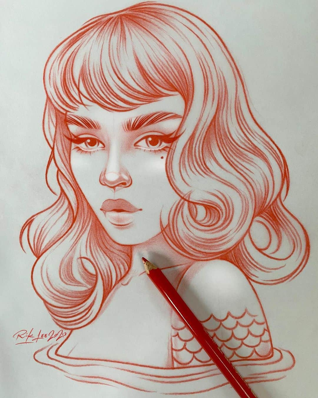 Rik Leeさんのインスタグラム写真 - (Rik LeeInstagram)「There’s something fishy going on if you can’t guess which zodiac sign this babe is going to be. . #riklee #illustration #art #sketch #pencildrawing #zodiac #tattoo #fabercastell」12月5日 9時45分 - rikleeillustration