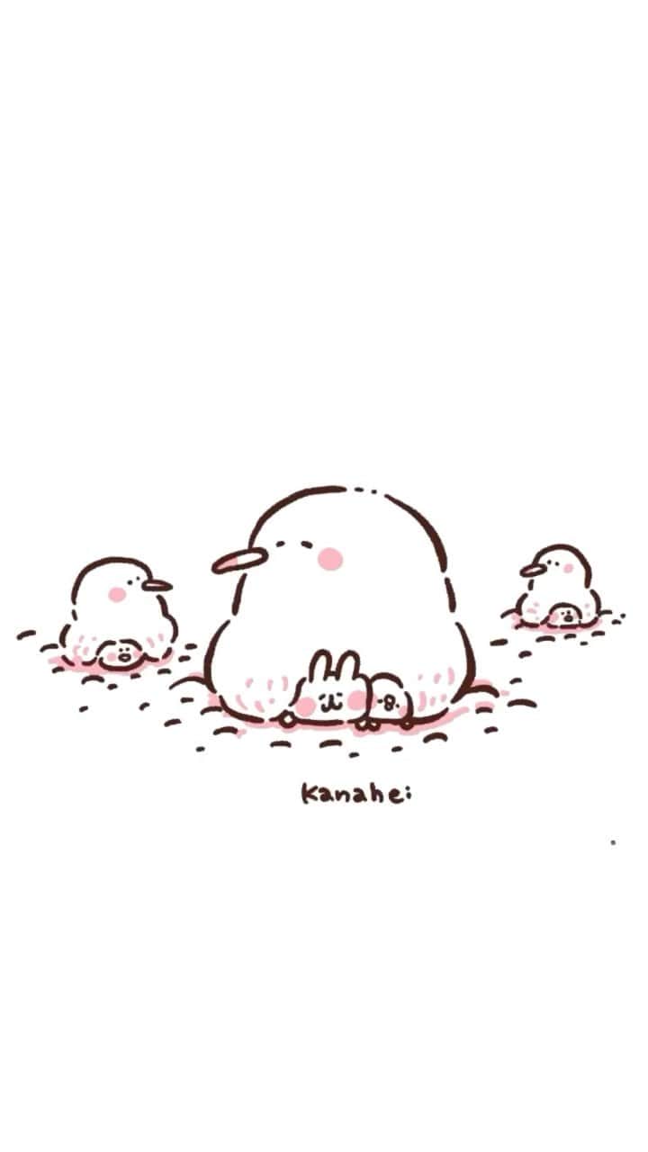 カナヘイのインスタグラム：「羽毛れるピスケとうさぎ  #タイムラプスらくがき#Illustration #making #タイムラプス #メイキング #kanahei #卡娜赫拉 #卡娜赫拉的小動物 #カナヘイの小動物」