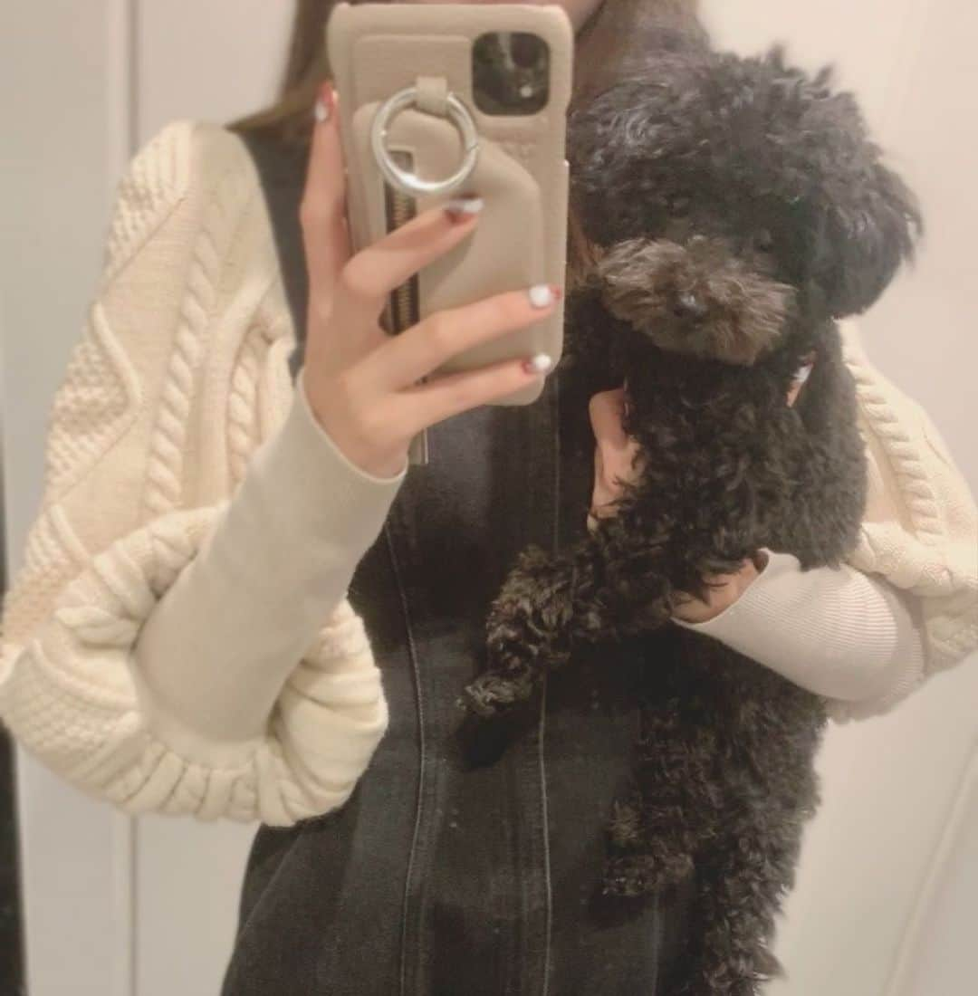 中村比菜さんのインスタグラム写真 - (中村比菜Instagram)「﻿ 中村家の可愛い家族🐶🤍🖤﻿ ﻿ ﻿ ハリー(パピヨン×プードル)男の子﻿ ビビ(プードル)女の子﻿ ﻿ 本当に愛くるしくて毎日幸せ(*˘︶˘*)﻿ ﻿ ﻿ ちなみに朝起きるとわんこ達のトイレ掃除から﻿ 一日がはじまります💩笑笑﻿ ﻿ ﻿ #パピプー #ぱぴぷー #2頭 #2頭飼い﻿ #トイプードル #黒プー #くろぷー﻿ #冬コーデ #秋コーデ #snidel #ストレートヘア﻿ #Japanesegirl  #ワンピース #ロングヘア﻿ #レースクイーン #Racequeen﻿ #셀카 #셀카그램 #셀피그램 #셀카놀이 #셀피 #셀카스타그램 #얼스타그램 #셀카타임 #셀카투척 #셀카쟁이 ﻿」12月20日 0時46分 - ohinachan017