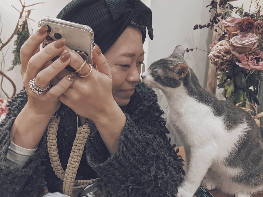 藤田敦子のインスタグラム：「ㅤㅤ Good to see you again🐈🐈‍⬛ @nuco.waka Time〜〜〜💕 Thanks @yukiya.terai @miwaty ❤️」