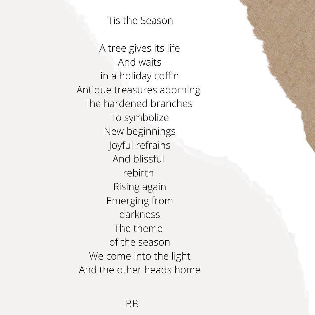 ベス・ベアーズのインスタグラム：「More emo holiday poetry from yours truly hehe. @poems_peonies #anxietyrelief #poetry」