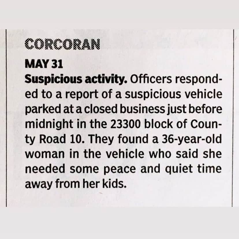 Average Parent Problemsのインスタグラム：「I feel you, person in police report in small town newspaper 😂😂😂」