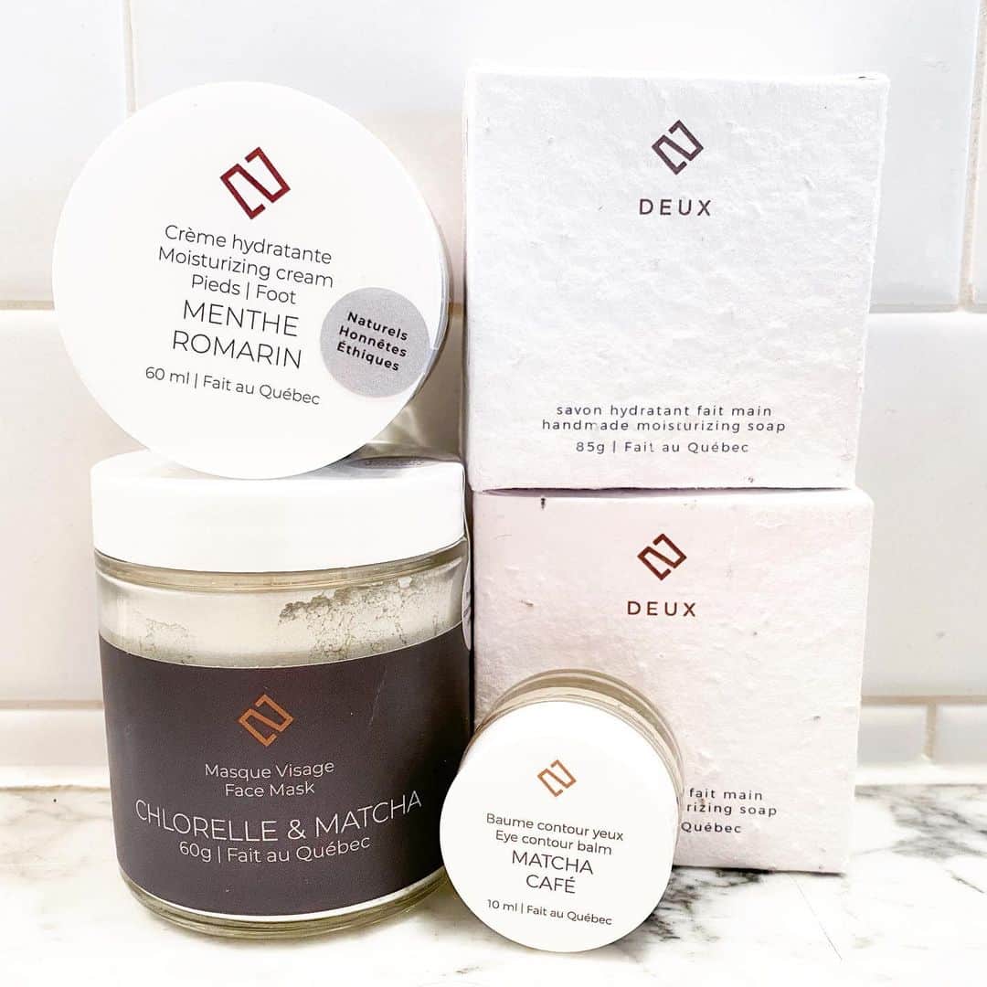 レイチェル・レフィブレのインスタグラム：「In my search for new CLEAN skincare products I discovered a gem in my own (former) backyard! @deuxcosmetiques is made in Quebec using all natural ingredients and the soap even comes in seed paper! Merci, Deux!  Not an ad, just a thank you and support for independent & local shops 💗 #quebec #canada #shoplocal #supportsmallbusiness #supportlocalbusiness #eco #green #natural #skincare #skincareproducts #eyecream #motherearth #homegrown」