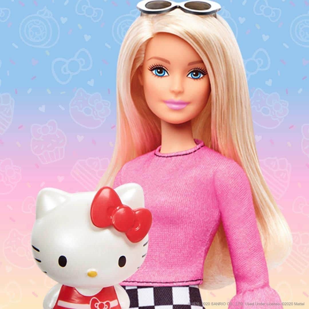 バービーのインスタグラム：「From one style icon to another. Introducing the new @HelloKitty x @Mattel fashion doll line, combining Hello Kitty’s favorite friends with fierce fashion details. Which supercute look is your favorite? ❤️💚💖💜」