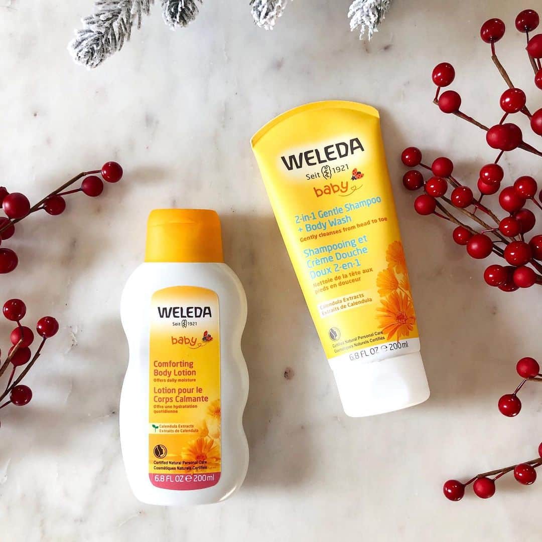 Weledaのインスタグラム：「The newest bundle of joy in your life deserves the perfect Baby Care Bundle! 💛 Today on Day 4 of the 7 Days of Beauty Event, take 25% off our Calendula Baby Care Bundle. Visit our stories to swipe up and save! @WeledaBaby #WeledaBaby」