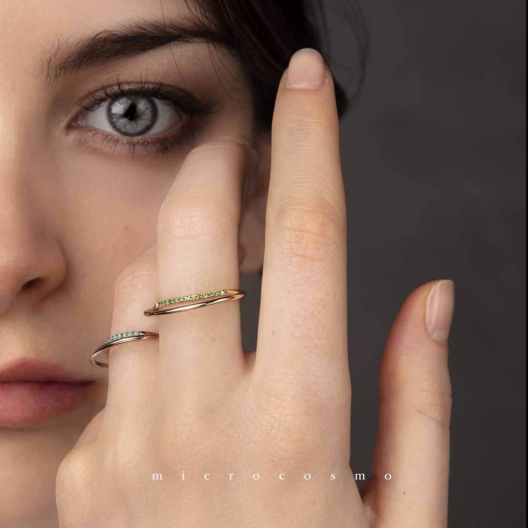 のインスタグラム：「2 wires 10K gold ring  Available in black diamonds, tsavorite and turquoise  #iosselliani #iossellianicollections #microcosmo #handmadejewelry  #goldjewelry」