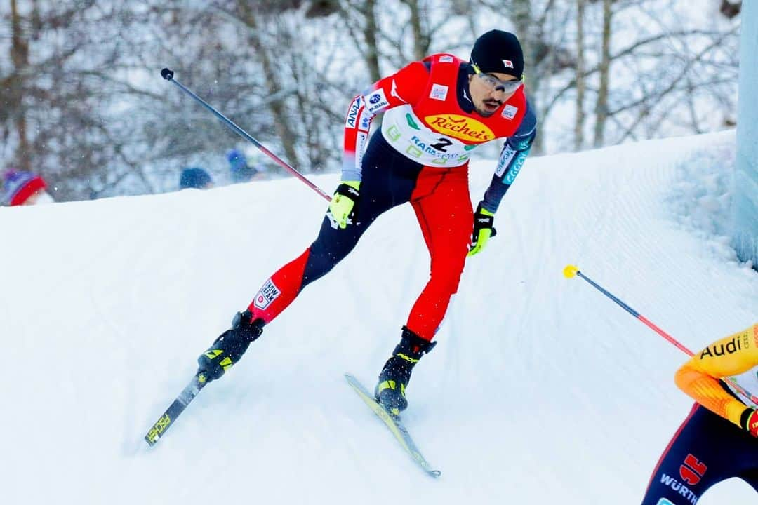 渡部善斗のインスタグラム：「🥵🥵🥵  I'll try hard again tomorrow🤖  #fisnoco #nordiccombined #fischerski #swix #swans #kinetixx #zerofit #hakubavalley   📸@nordicfocus」