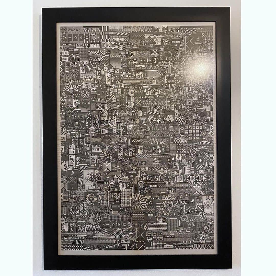 ケンゾーミナミさんのインスタグラム写真 - (ケンゾーミナミInstagram)「Thank you for framing these newsprints!  I printed these for the show at @nepenthes_newyork / @engineered_garments_official in 2013, years before we started DEAD FEELINGS. (It was sort of the seed of it in retrospect, or at least that’s how we connected first.)   Since I had to print a lot of these (because minimum for printing newprints were 1000 for each print and there were 6 double-sided prints with 12 graphics, also made limited edition t-shirts of these), I still got these lying around.  (Repost from @luke_satoru & @black_pig_tattoo):  “Nostalgic for NYC, I got framed @kenzominami pieces I acquired at @engineered_garments_official some 7 years ago. Now on display at @black_pig_tattoo #kenzominami #blackpigtattoobkk”」12月20日 4時18分 - kenzominami