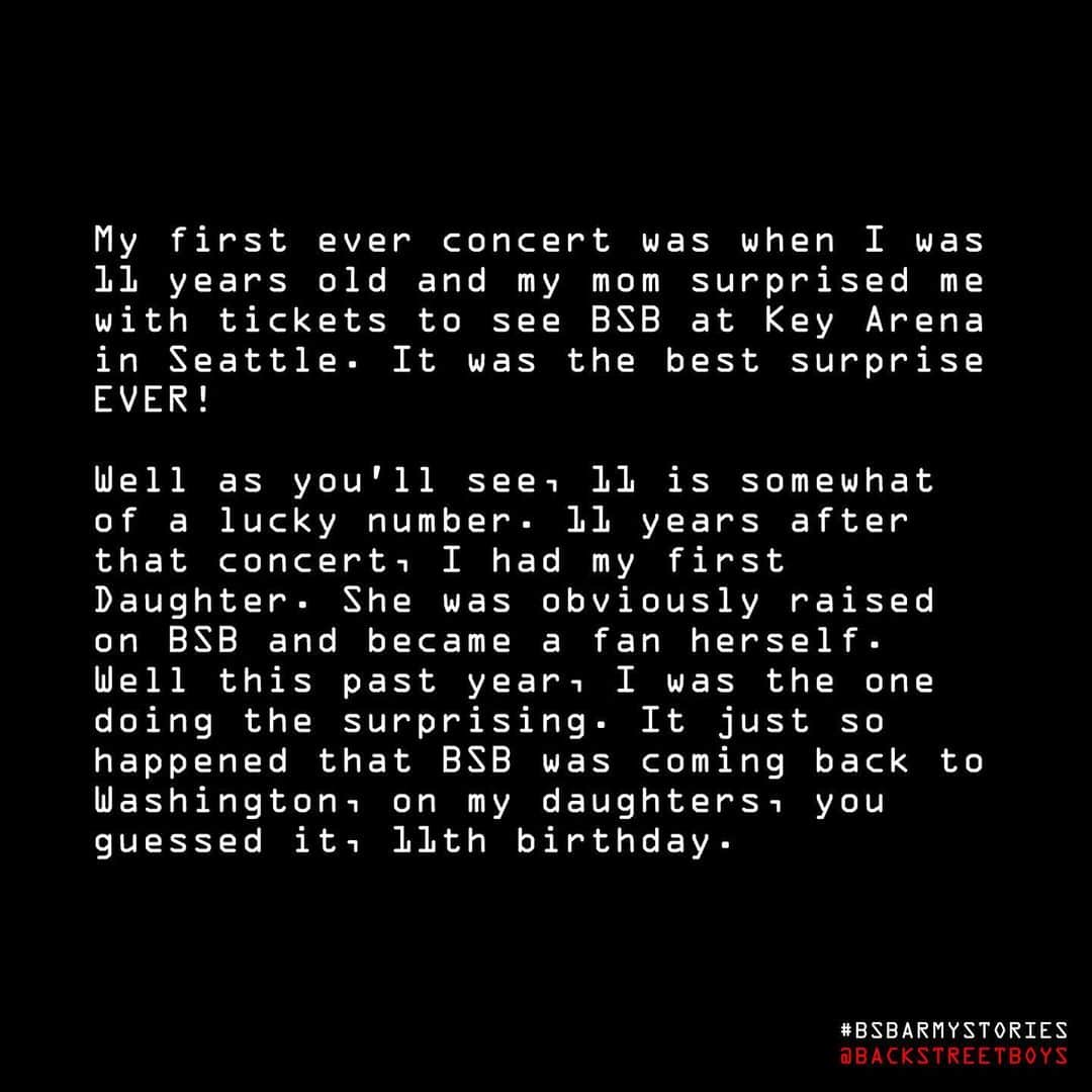 backstreetboysさんのインスタグラム写真 - (backstreetboysInstagram)「Wow… 11 really is a lucky number for these two!! Thanks for sharing your amazing story 🙏🏻 Sending love to you both, Brittany Mai and Amelia ❤️ #BSBArmyStories」12月20日 4時26分 - backstreetboys