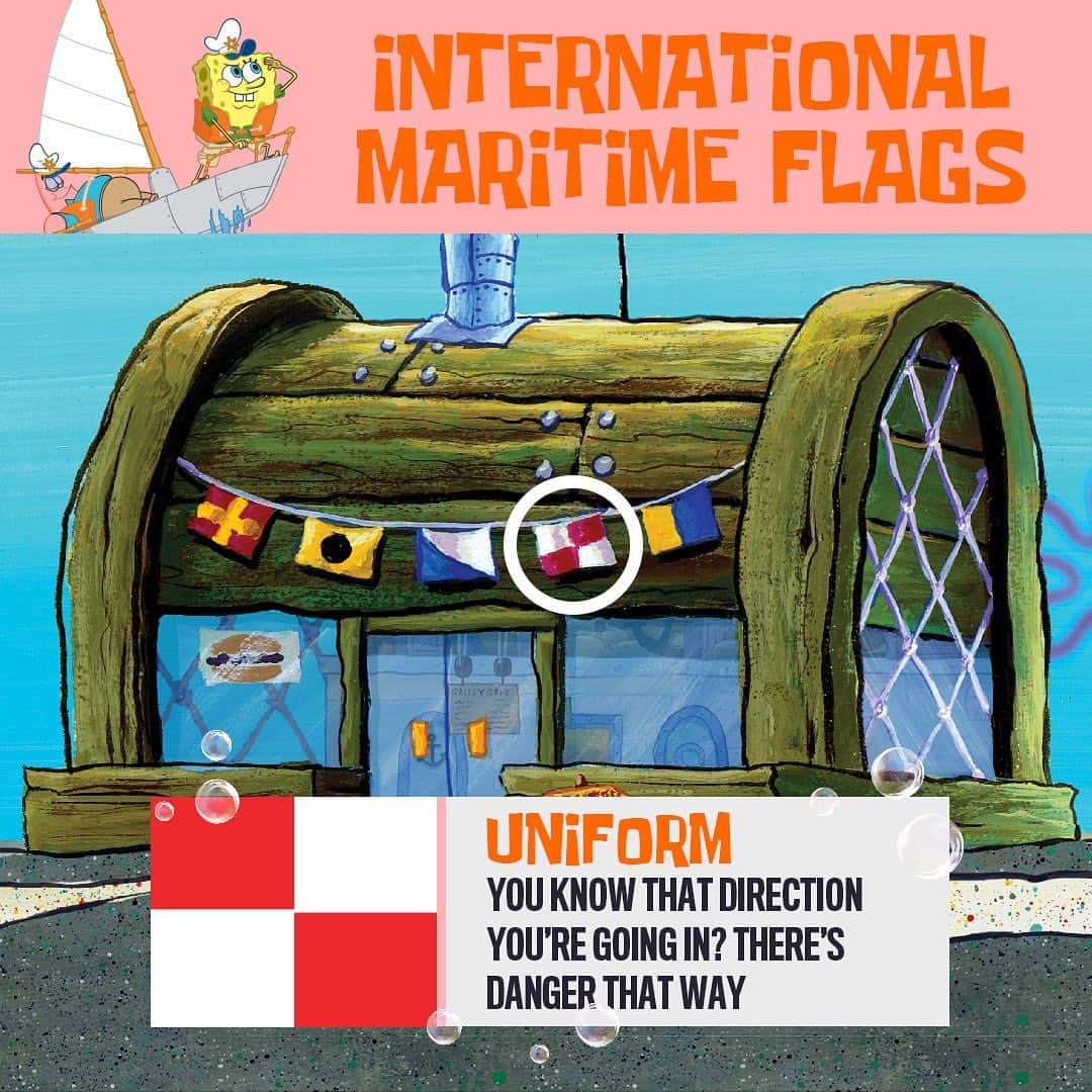 スポンジボブさんのインスタグラム写真 - (スポンジボブInstagram)「Did you know ships use signal flags? Here’s what these (basically) mean」12月20日 5時33分 - spongebob