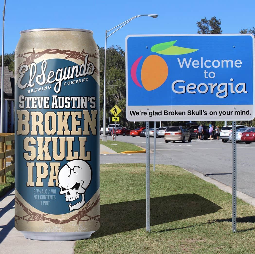 ストーン・コールド・スティーブ・オースチンのインスタグラム：「Cheers, Georgia!! @esbcbrews Broken Skull IPA is now available in your state. Reach out to @modern_hops to find out where you can find the Best IPA in America at a store near you. Oh Hell Yeah!! Swig of Beer!  #beer #craftbeer #ipa #usa #america #georgia #esbcbrews  #brokenskullipa」
