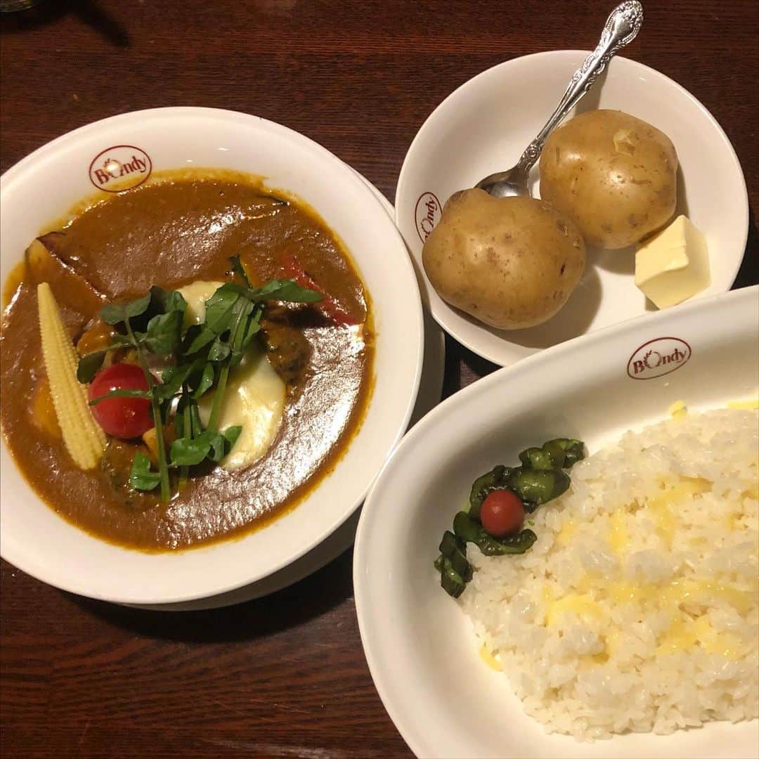 Rinkaのインスタグラム：「夢のボンディさん  #カレー #カレーライス　#curry #curryrice #神田カレー #ボンディ #東京カレー #野菜カレー」