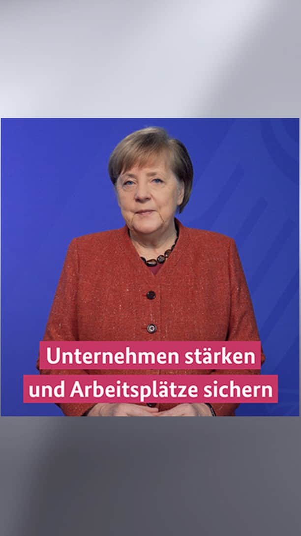 アンゲラ・メルケルのインスタグラム：「„Die Bundesregierung wird auch weiterhin alles Notwendige dafür tun, um die Gesundheit der Menschen zu schützen und gleichzeitig unsere Unternehmen zu stärken und Arbeitsplätze zu sichern“, so Kanzlerin Merkel im Podcast vor den Haushaltsberatungen im Bundestag. #Podcast #Bundeskanzlerin #Kanzlerin #Merkel #Pandemie #Covid19 #Corona」