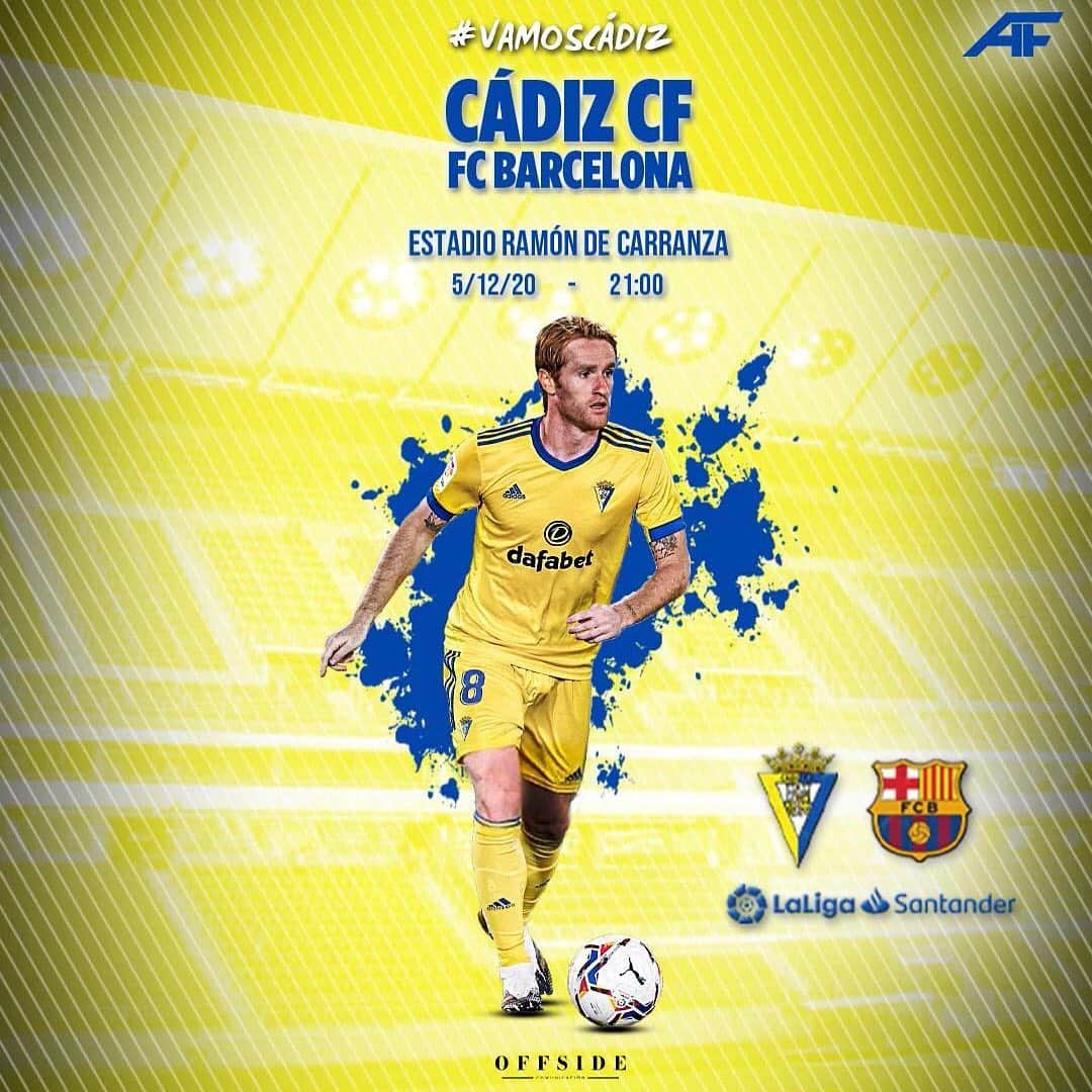 アレハンドロ・フェルナンデス・イグレシアスのインスタグラム：「Partido de los grandes!   Lucharemos hasta el final por nuestros 3 puntos...  Vamos Cádiz!💛💙 #mehandichoqueelamarillo #AF8」