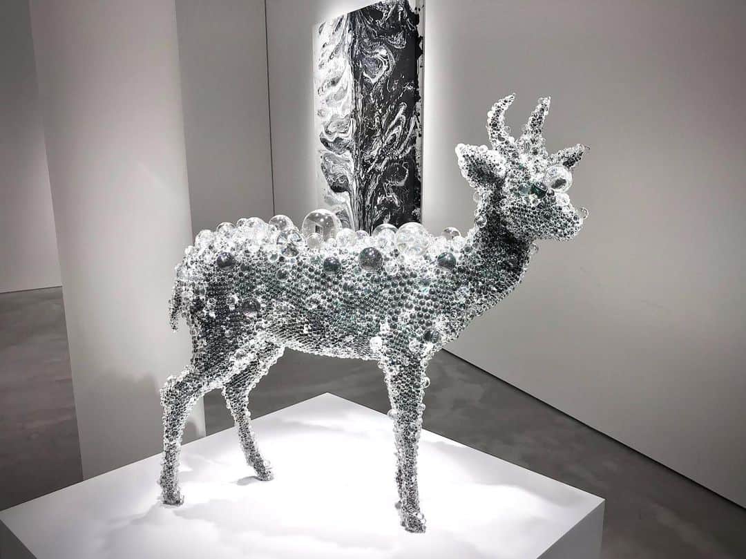 奥村佳恵のインスタグラム：「🦌 @nawa_kohei  #名和晃平 #KoheiNawa  #PixcellReedbuck  #Oracle #exhibition  #art」