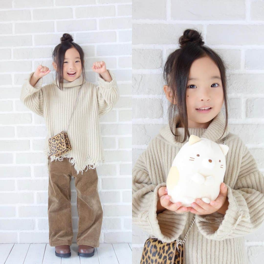 Saraのインスタグラム：「. すみっコーデ♡ . ねこ💛 . knit ▶︎ #ciaopanictypy  pants ▶︎ #devirock  boots ▶︎ #branshes  bag ▶︎ #moussy  . #ootd #kids #kids_japan #kids_japan_ootd #kjp_ootd #kidsfahion #kidscode #kidsootd #kidswear #キッズコーデ #キッズファッション #インスタキッズ #seraph #branshes #すみっコーデ #すみっコぐらし #すみっコぐらしのいる生活 #ライブドアインスタブロガー」