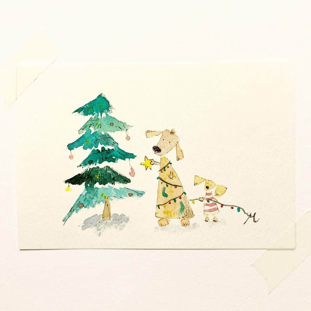 高杉さと美さんのインスタグラム写真 - (高杉さと美Instagram)「12月🎄🎁  #christmas #illustration #イラスト#冬 #ふたり暮らし #クリスマス #doglife」12月5日 20時48分 - satomi_mira