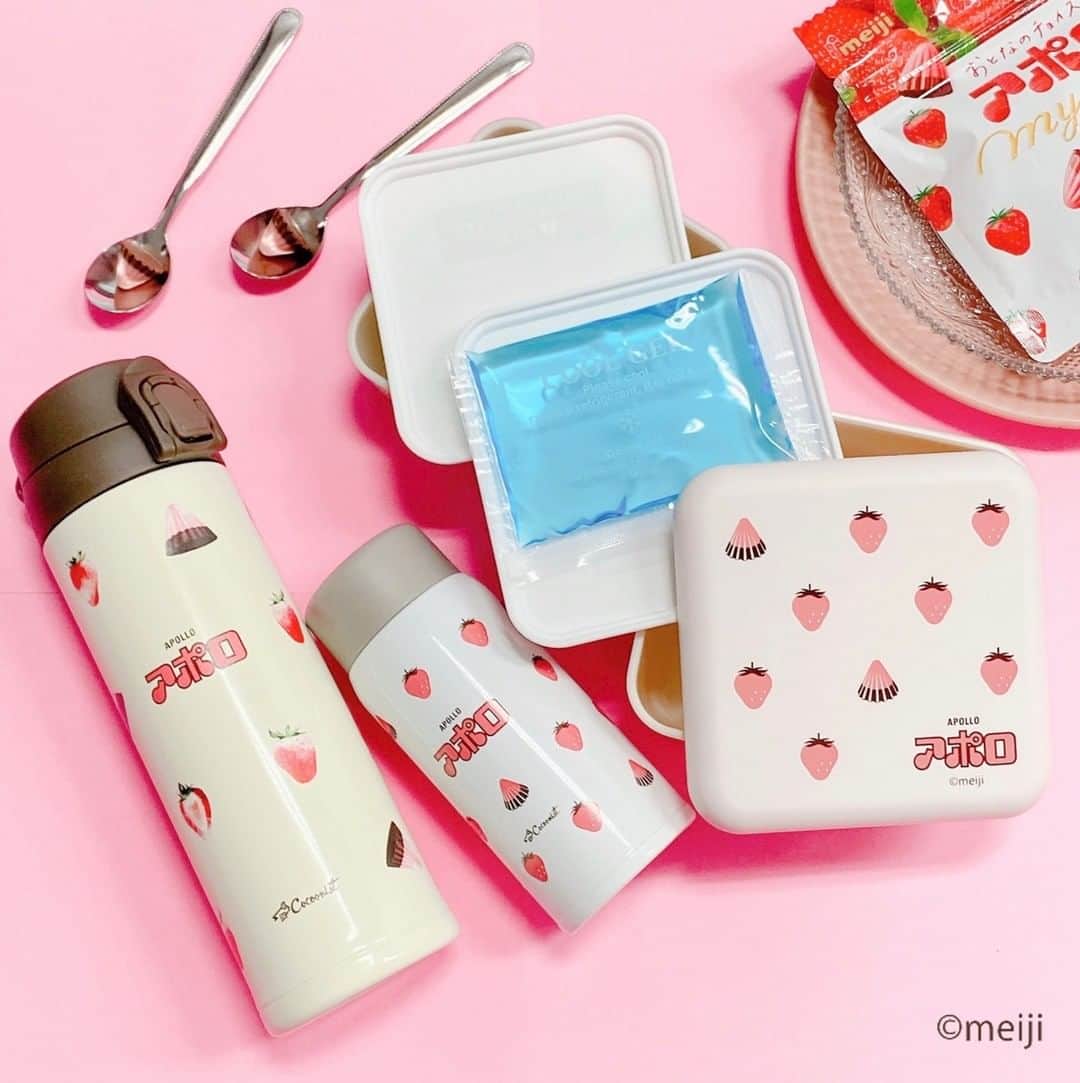 Cocoonistのインスタグラム：「🍓『アポロ』『アポロマイスタイル』× Cocoonist 🍓 ミニステンレスボトルのご紹介です💗 小型なので重さを気にせず気軽に持ち歩ける上、保温・保冷効果もしっかりありますよ✨ 「水筒を持ち歩きたいけど、バッグの中でかさばるのが気になる」というお悩みを抱えた方におすすめです💜 寒い冬は、温かい飲み物を入れて学校やオフィスに♬ 付属の保冷剤をフタに収納することができる2段ランチボックスも併せてチェックしてみてくださいね👍 ・ #Cocoonist #コクーニスト」