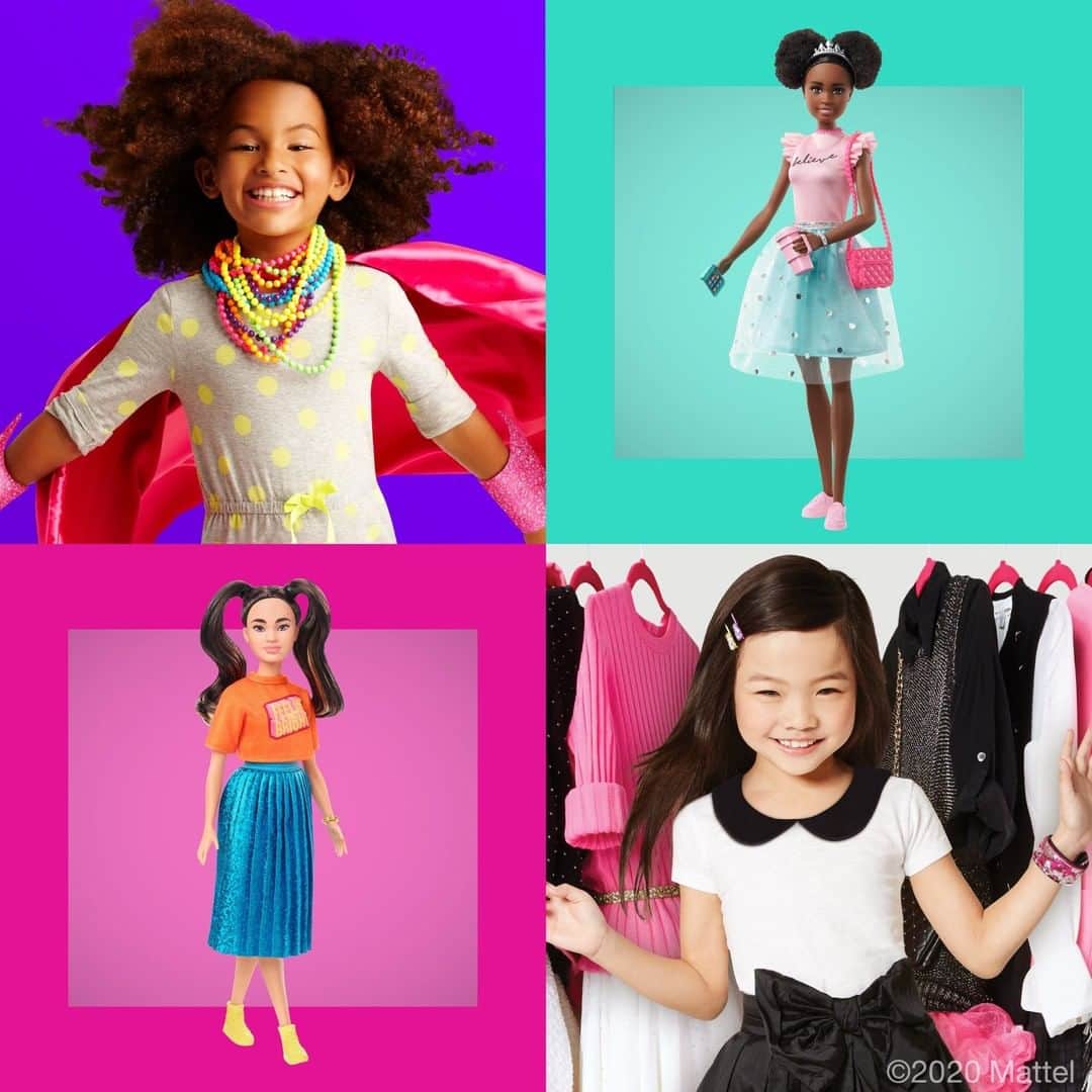 バービーのインスタグラム：「Seeing is believing. ✨ When kids play with toys that reflect the diversity around them, it opens up a whole world of possibilities. #Barbie #MixUpTheToybox」