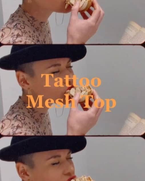 A N N A A M È L I Eのインスタグラム：「Megérkezett a webshopba és a @margot_budapest be az új Tattoo Mesh Top✨🎥 #annaameliegirls #tattoomeshtop #fallinlove #dailymood」