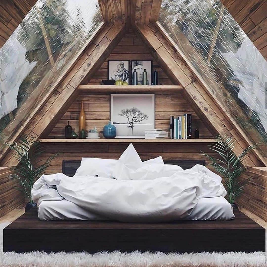Crazy Roomsのインスタグラム：「Cozy cabin 🥰 via @thecabinvibes」