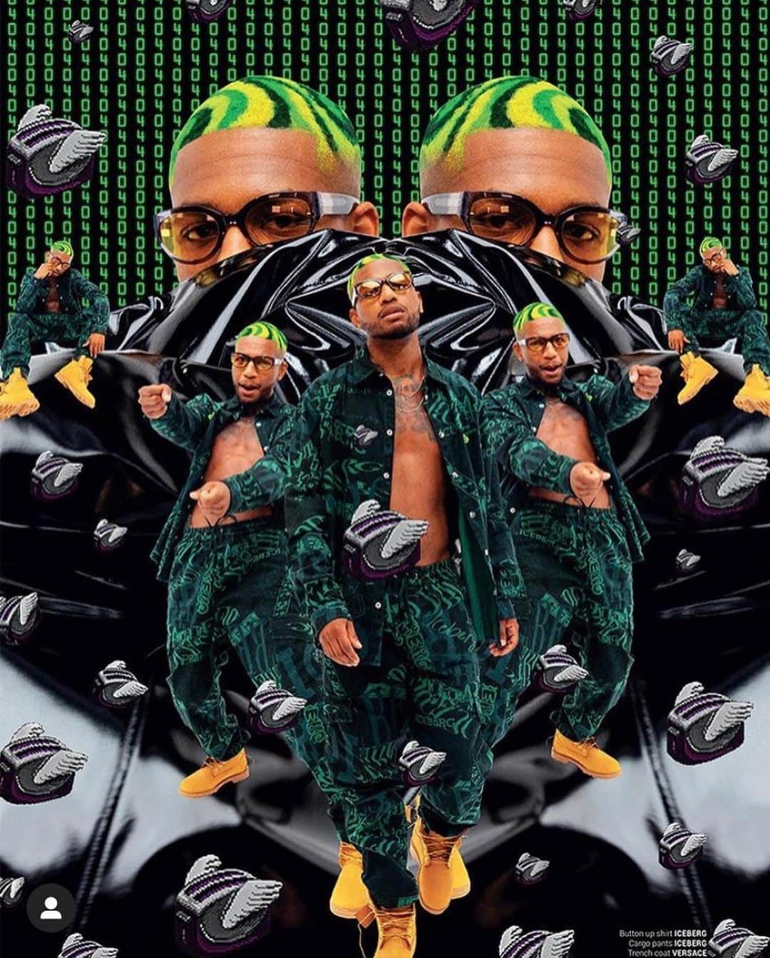 ジェームスロングのインスタグラム：「@guapdad4000 @kingkongmagazine @eddie_peake @iceberg 💚✅💚」