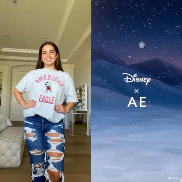 アメリカンイーグルのインスタグラム：「@addisonraeeとミッキーマウスとダンスをして@Disneyコラボを一緒にお祝いしよう💃✨  公式LINEをフォローしてスペシャルオファーなど様々な情報をゲットしましょう！☺  @mickeytrueoriginal #mickeyfriendsstaytrue」