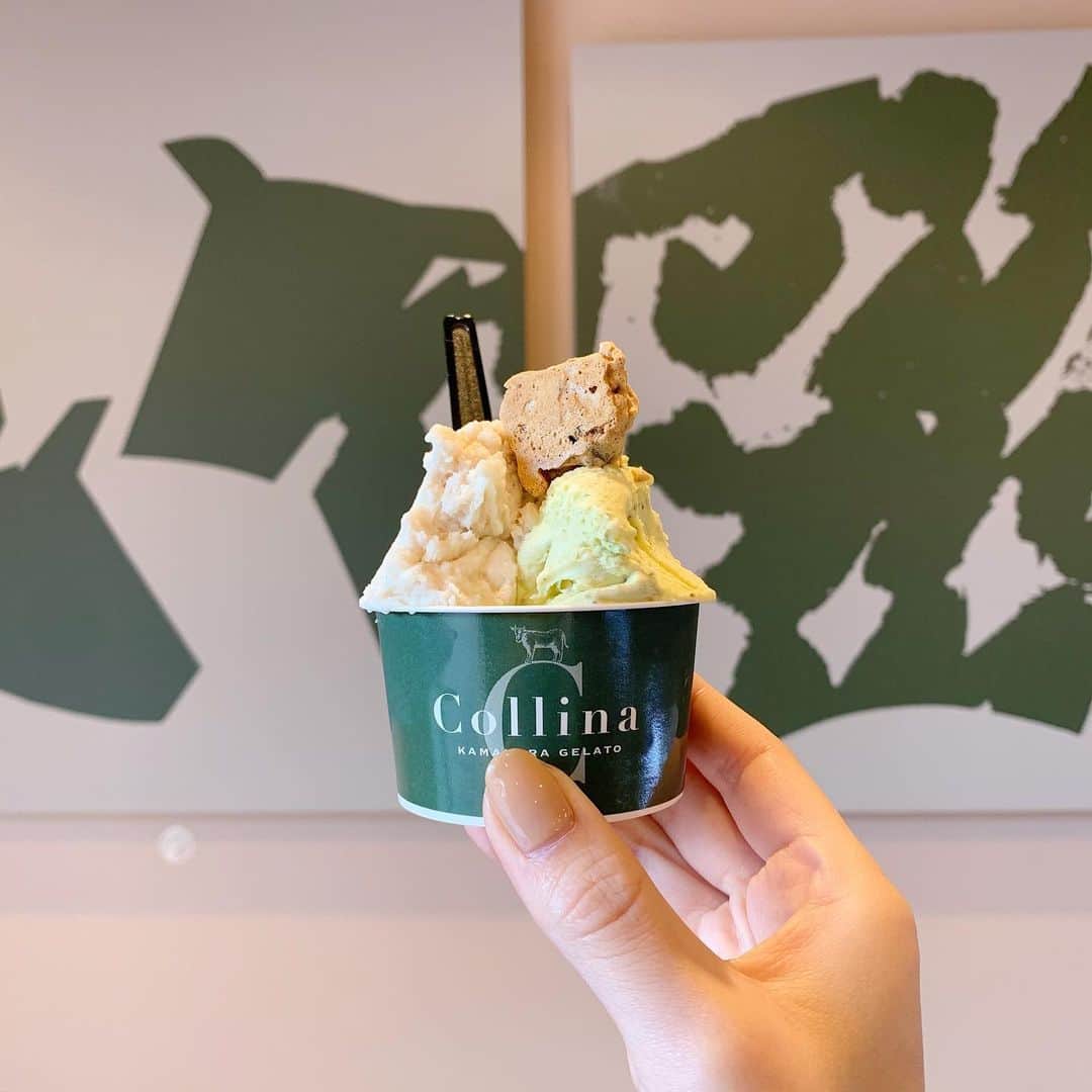 AKARIのインスタグラム：「#kamakuragelato  ピスタチオすき🟢」