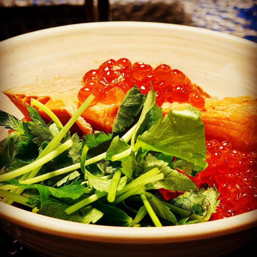 珠洲春希さんのインスタグラム写真 - (珠洲春希Instagram)「イクラちゃんと鮭と、鮭の煮汁で炊くハラコ飯🍚 口に入れて至福の時。 とっても美味しく出来ましたが、 とても喉が渇きます。」12月6日 11時41分 - harukisuzu54
