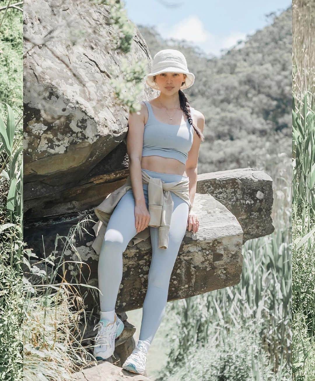 アン・カーティスのインスタグラム：「Hike things in the Do Everything legging + Going Places crop in SKY and the WLB Jacket in Sesame (coming soon) 💙 @our.recess」