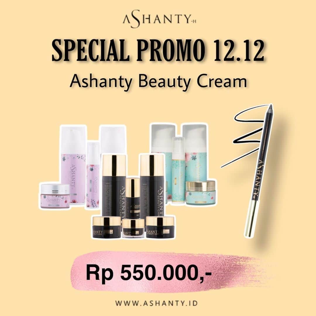 ASHANTY BEAUTY CREAM OFFICIALのインスタグラム：「✨DESEMBER SPECIAL PROMO 12.12 ✨  Hi Ladies, special di bulan Desember yuk nikmati promo 12.12 dari Ashanty Beauty Cream dapatkan harga super hemaaaaat!!!!  Ashanty Beauty Cream + Exclusive Eyeliner Pencil by Ashanty hanya Rp 550.000,- 😍  Tunggu apalagi ? Pesan sekarang juga sebelum kehabisaaaann!!!!  _________________________________ Informasi dan pemesanan : WA: 081293823950 WA: 085781140354 WA: 081287388885 WA: 087778489900 FAST RESPONS CLICK LINK yang ada di Bio IG @ashantyid  _________________________________ #ashantybeautycosmetics #beauty #cosmetics #brandlocal #kosmetikhalal #makeup #kosmetikartis #ashanty #thehermansyah #beautyvlogger #jualkosmetikmurah #kosmetikmahal #kosmetikbagus #ashantyid #keluargaasix #ashantyhermansyah #mua」