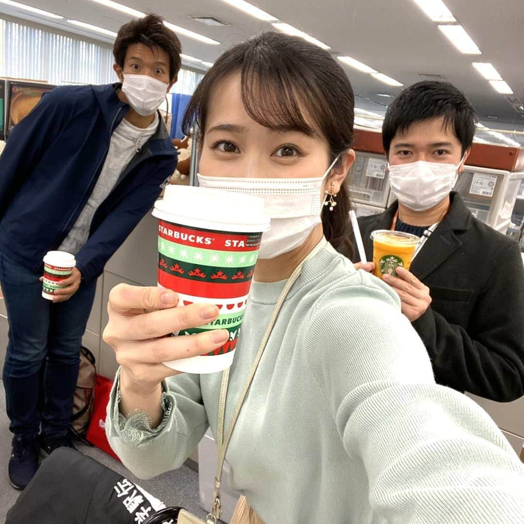 島貫凌のインスタグラム：「そして朝ごはんのあと、昨日は堂野さんが連れていってくれました。いつもいつもありがとうございます(笑) #デルサタ #いつもの土曜日 #食後のデザート  #堂野浩久 #島津咲苗  #メーテレ #アナウンサー #島貫凌」