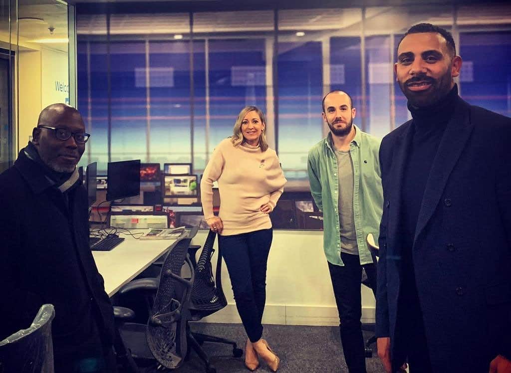 アントン・ファーディナンドのインスタグラム：「Had a great morning on @skysportsnews_hq discussing #Antonferdinand football, racism and me and other things. thank you to @darrenlewis5 and Vicky Gomersall for looking after me and making feel comfortable」