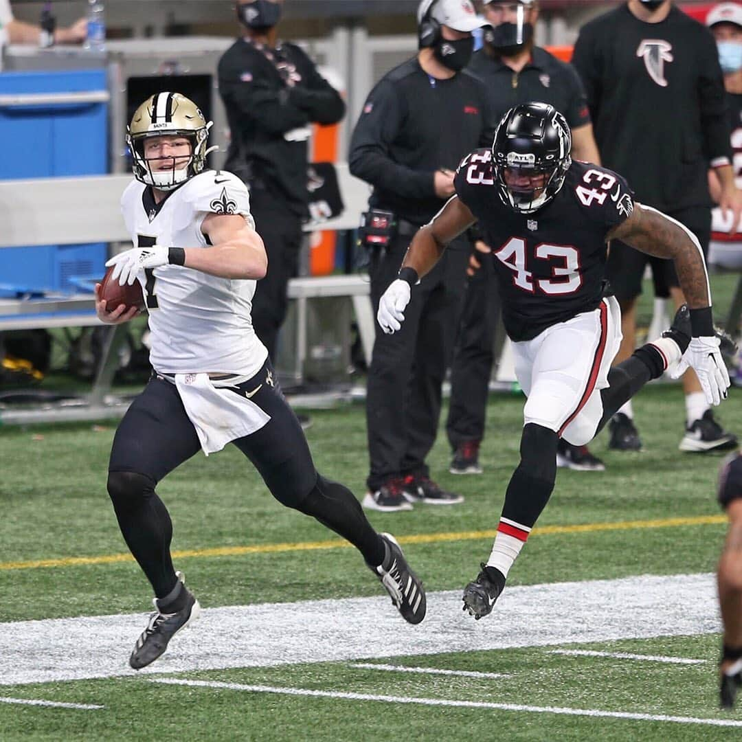 ニューオーリンズ・セインツさんのインスタグラム写真 - (ニューオーリンズ・セインツInstagram)「A 43-yard run by @ts_hill leads to the first passing TD of his career: a 15-yard strike to @4ongo 🙏  #SaintsGameday 🔁: @NFL 📺: FOX」12月7日 3時47分 - saints