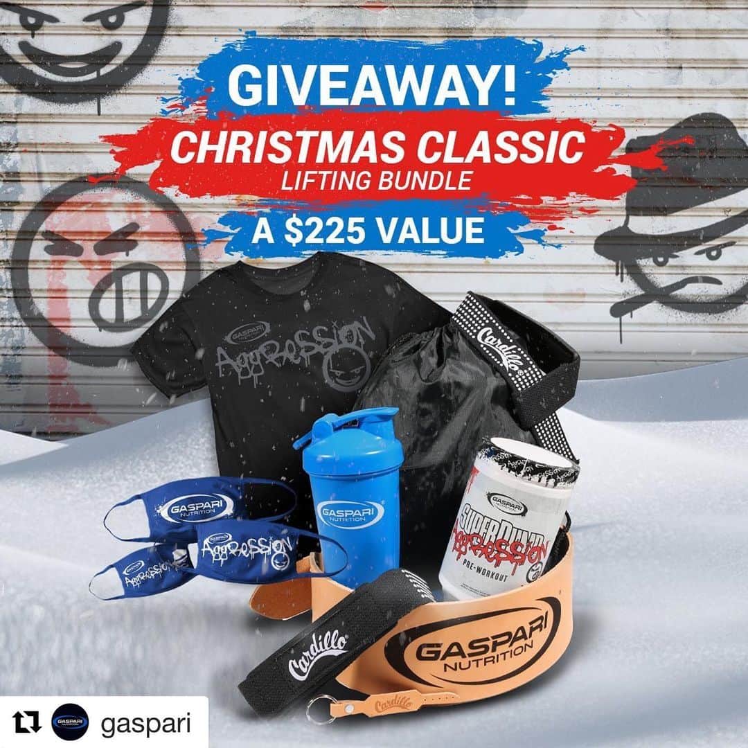 Hidetada Yamagishiさんのインスタグラム写真 - (Hidetada YamagishiInstagram)「#Repost @gaspari with @get_repost ・・・ #Giveaway: Win this limited CHRISTMAS CLASSIC LIFTING BUNDLE from #TeamGaspari and @cardilloweightbelts.  In this bundle you’ll receive a Cardillo weight belt and wrist wraps + shaker, SuperPump Aggression, shirt, drawstring bag, and mask from Gaspari Nutrition (a $225 value!!). To enter and win this bundle for yourself: 1) 🗣 TAG 2 friends 2) 👍LIKE this post 3) FOLLOW @gaspari, @richgaspari & @cardilloweightbelts  We will also be offering this Bundle on the GaspariNutrition.com website for just $119.99 for those that don’t win and want this as a great present.  This will be presold from December 7th to the 11th. . . . *Valid for US residents only, 18 years or older. Contest closes on 12/7. This promotion is in no way sponsored, endorsed, or administered by, or associated with, Instagram. #Gaspari #Proven #GaspariNutrition #TeamGaspari #Bodybuilding #Fitness #Workout #Exercice #Healthy #RichGaspari」12月7日 4時32分 - hideyamagishi