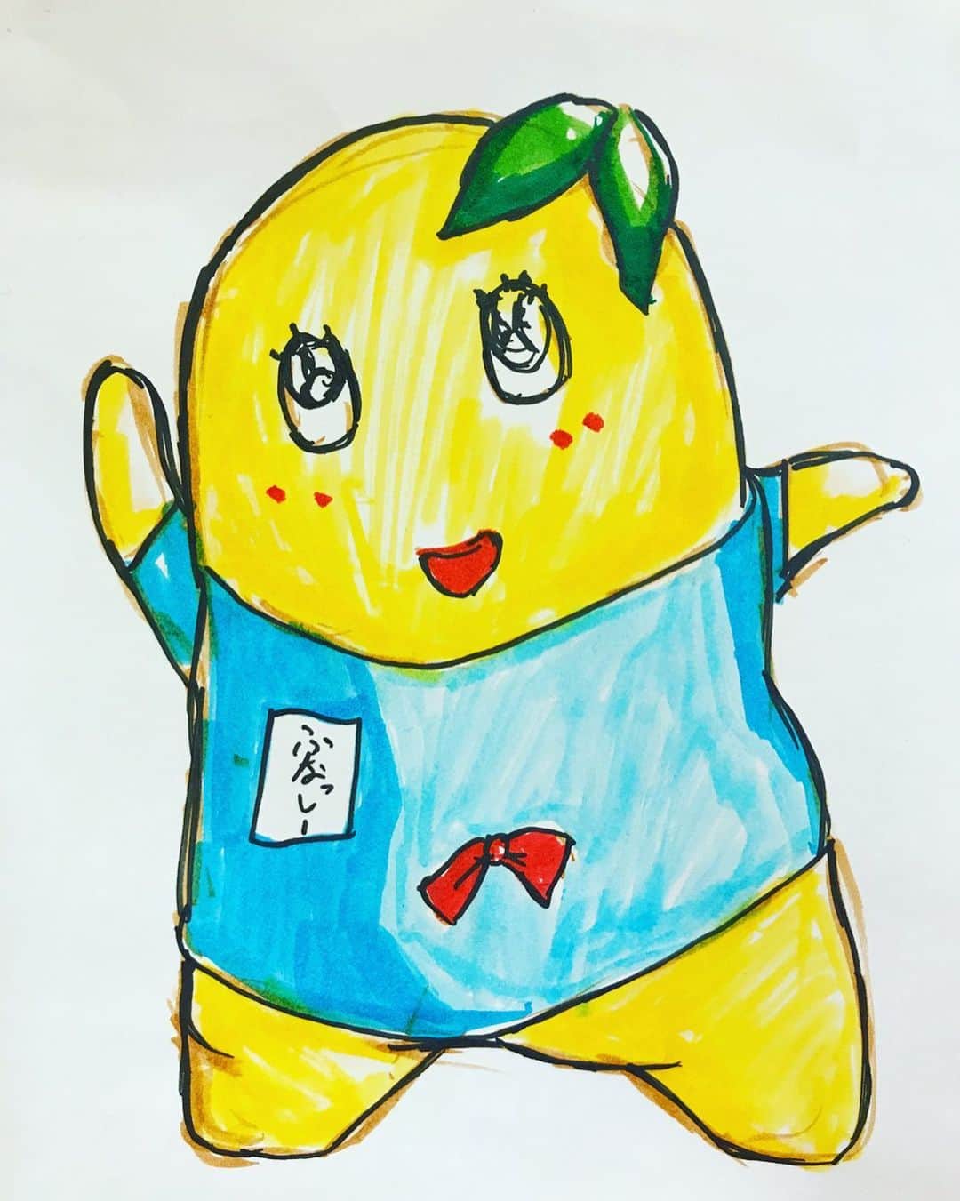 のインスタグラム：「高校の同級生が娘のために#ふなっしー の絵を描いてプレゼントしてくれました！😆💕うますぎるー！ @m_golden_b」