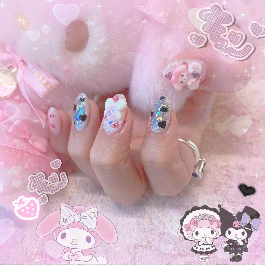 音羽莉夢さんのインスタグラム写真 - (音羽莉夢Instagram)「‪ꫛꫀꪝ nail💕💅✨  マイメロたん💓🐰  #地雷ネイル #量産ネイル #マイメロネイル」12月6日 20時55分 - rimu_otowa