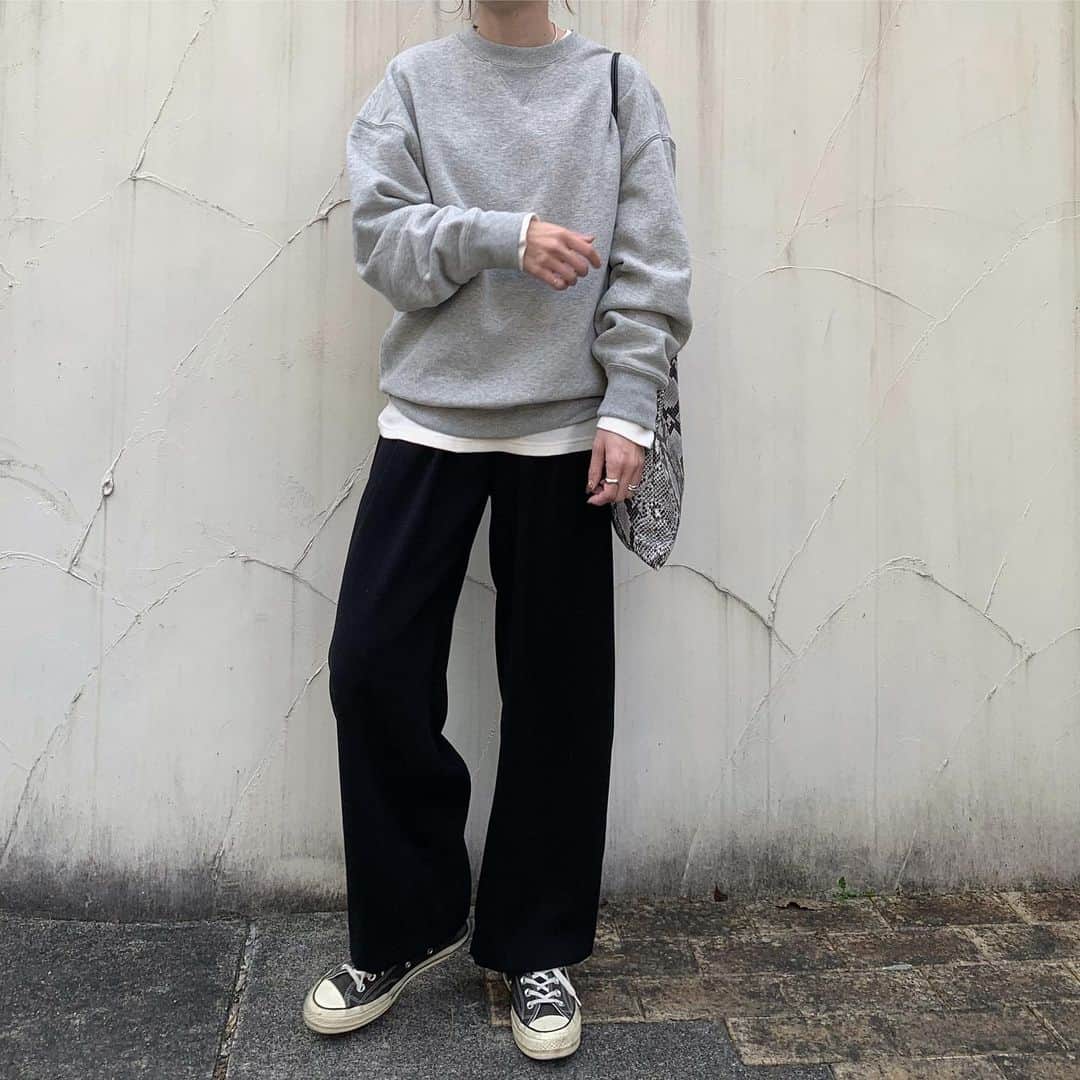 Mie Kawanoのインスタグラム：「スウェットって本当楽ちん♡  #coordinate #code #gap #canaljean #converse #コーデ#コーディネート#instagood #instafashion」
