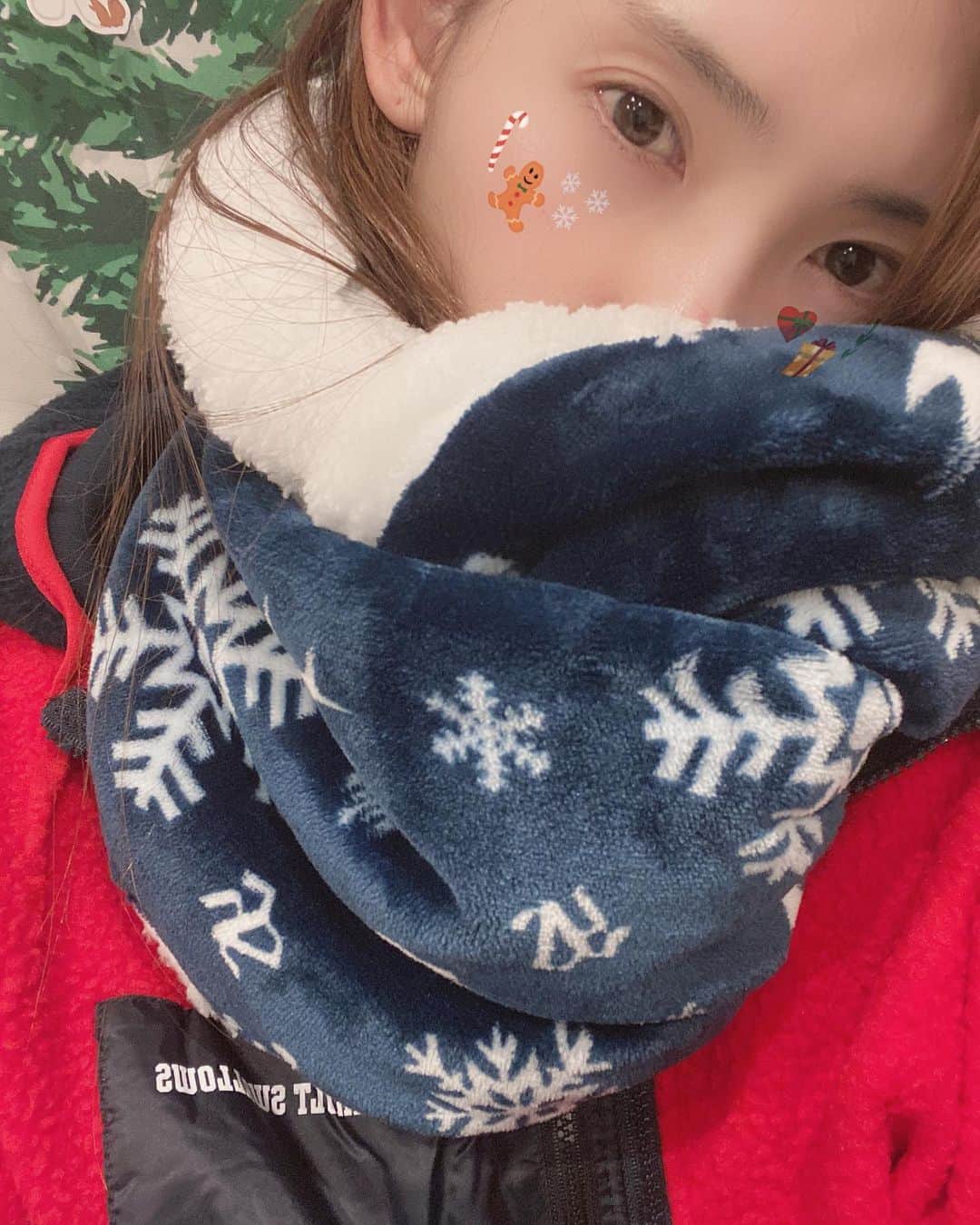 のインスタグラム：「今日もらったヤクルトのもこもこスヌード可愛い🥺♡  パーカーも手袋も可愛いです🥺✨！ ありがとうございました🙇‍♀️✨ #yakult #swallows #ヤクルト #スワローズ #スワローズファン感謝2020 #japan #marathon #runner #マラソン #マラソン女子 #ランニング #ランニング女子」