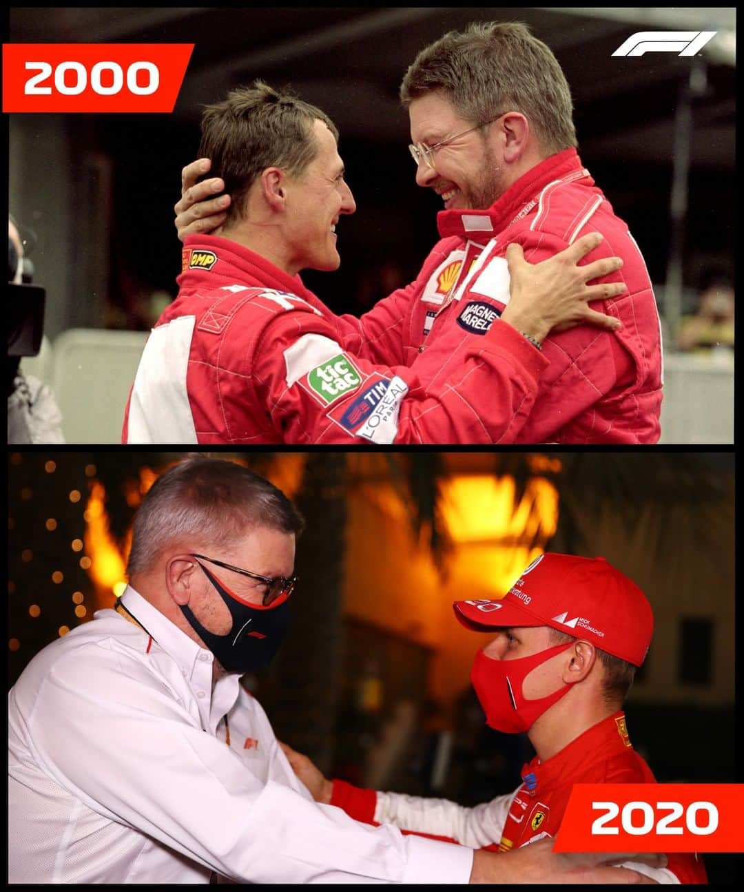 F1さんのインスタグラム写真 - (F1Instagram)「The Schumacher Dynasty 👏  Formula 1's motorsports chief Ross Brawn had the honour to congratulate both Mick and Michael Schumacher, 2️⃣0️⃣ years apart ❤️  #F1 #Formula1 #Schumacher #RossBrawn @scuderiaferrari @prema_team」12月7日 0時40分 - f1